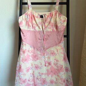 Pink and Ivory Corset Mini Dress